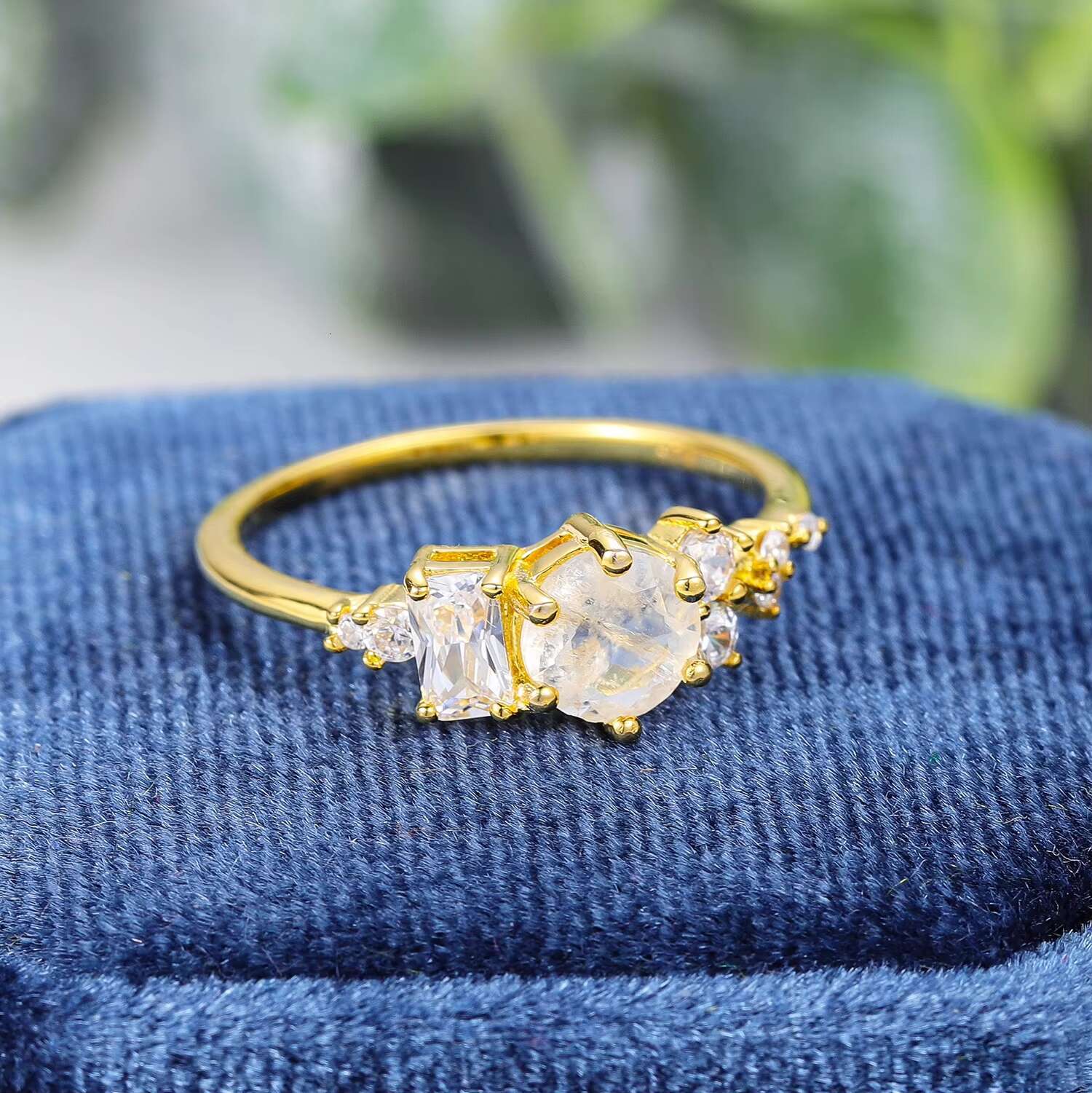 OL1004 Abiding Fancy Radiant Round Cut Moissanite Cubic Zirconia 925 Sterling Sliver Engraved S925 White Moissanite Ring