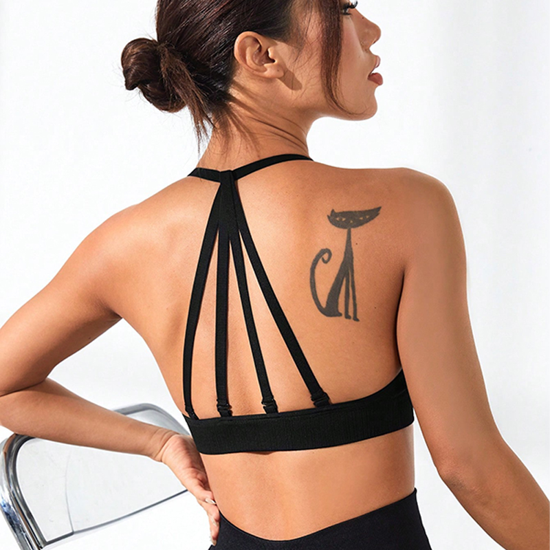 Seamless sports underwear women breathable yoga bra straps cross back fitness tops yoga clothing