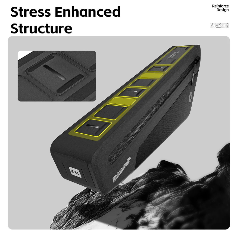 Rhinowalk Bicycle Frame Bag Bikepacking IPX4 Waterproof 2.6L/1.7L For Mtb Road Gravel Bike Accessories Paint-safe Secure Fit 250610