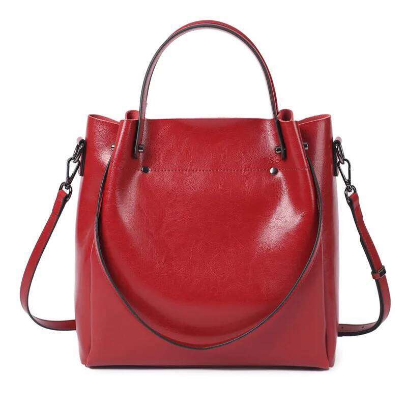 100% Genuine Leather Women's Shoulder 2025 NEW Large Capacity Tote Cowhide Commuter Crossbody Handbag Bag For Shopping