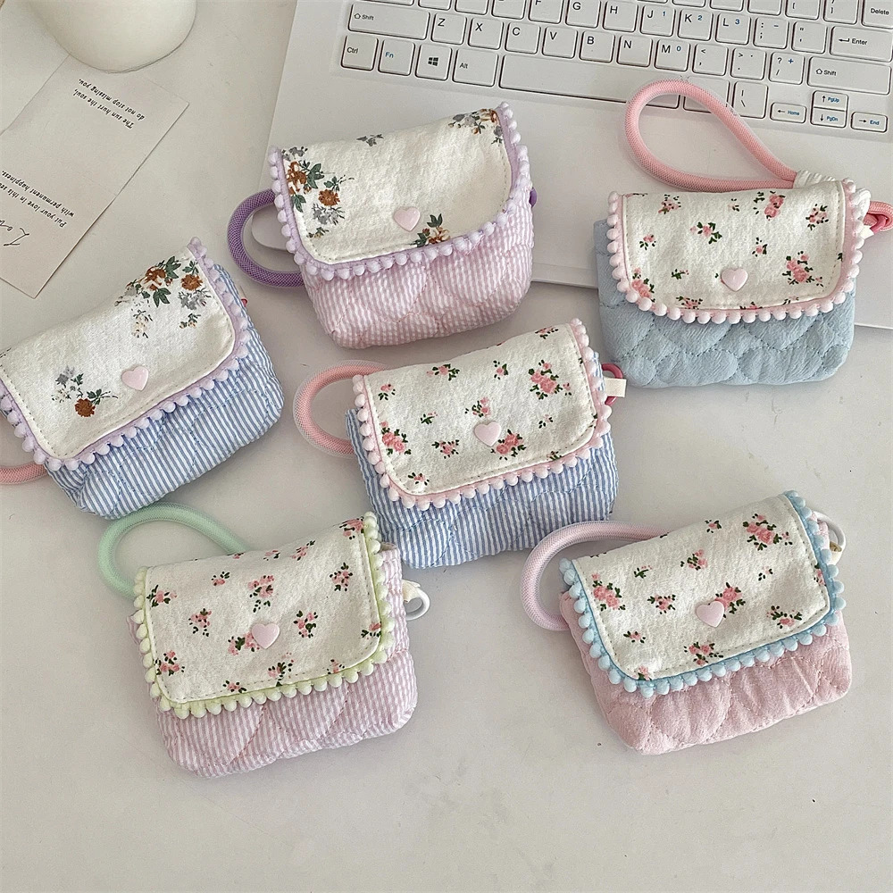 1 Pc Cute Student Coin Purse Card Bag Floral Korean Fashion Wallet Card Holder for Girls Portable Cute Small Storage Bag 250614
