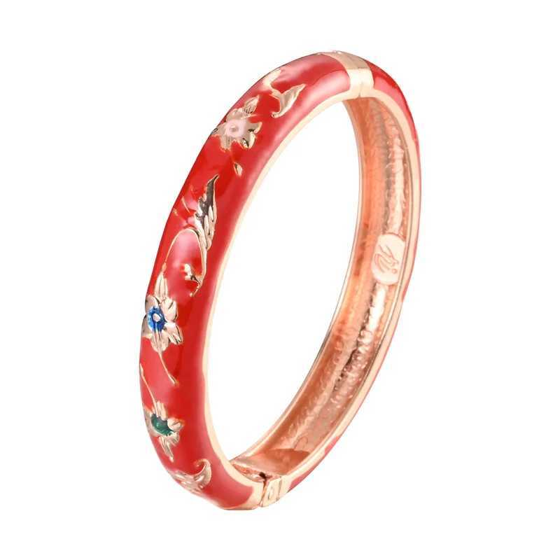Cloisonn Bangles for Women On Hand Flower Enamel Jewelry Womens Hand Female Bangle Mothers Day Gifts Wife Z250616