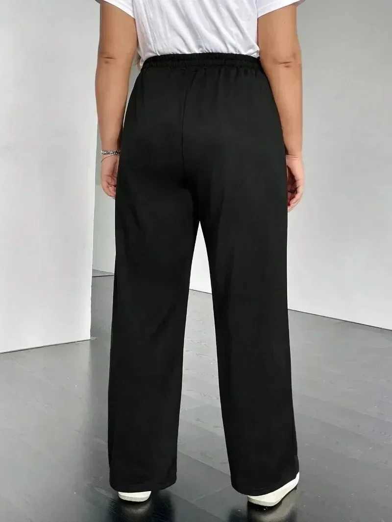 Womens Fashion Plus Size 1X-5XL Drawstring Pants Spring Autumn Solid Color Casual Fashion Versatile Comter Popular Pants XJ250616