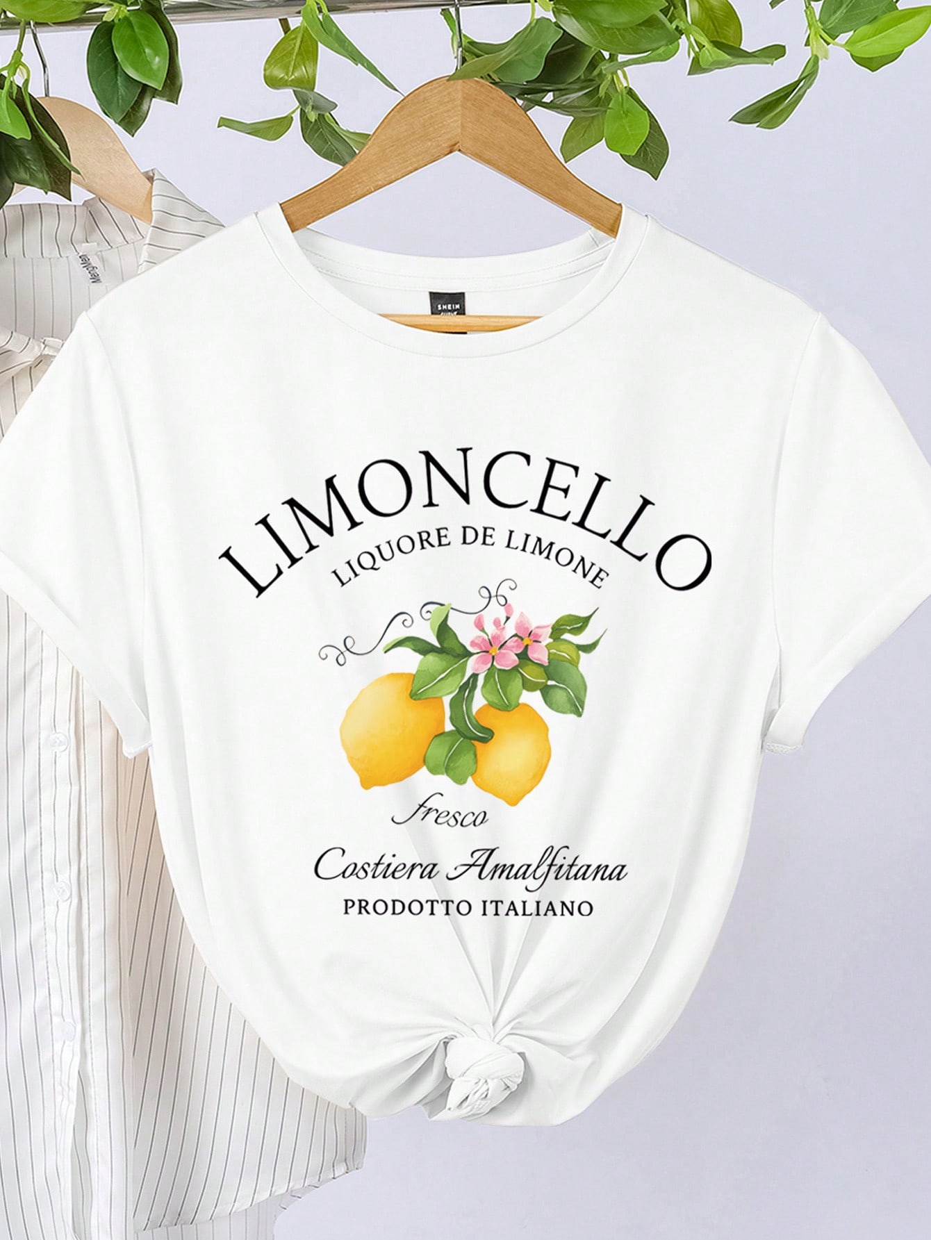 Casual Summer Wear with a Twist Designer Calvaya Lemon Motif Short Sleeve Top