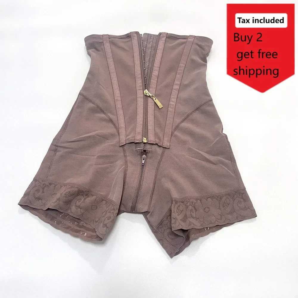 Body Shaper Short Shapewear Women Waist Trainer Tummy Control Panties 4-Boned 3-Row Buckles Zipper Open Crotch with Zipper W250616