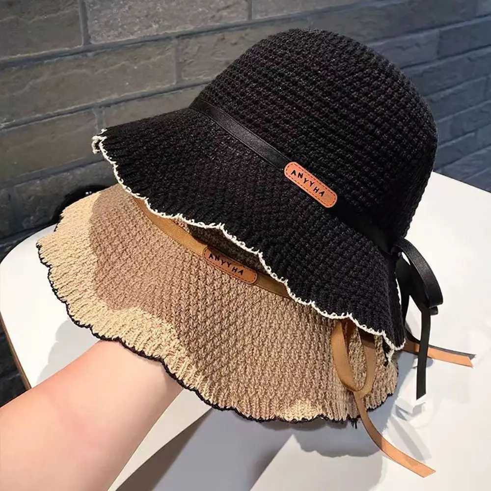 New Arrival Spring Summer Sun Hat Bow Tie Women Breathable Foldable Fisherman Hat Sun UV Protection Hiking Outdoor Beach Cap U250616