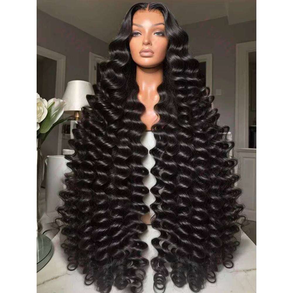 Loose 13x6 HD Frontal 30 40Inch 13x4 Lace Front Human Hair Brazilian Deep Wave 250 220 Density Water Curly Wig