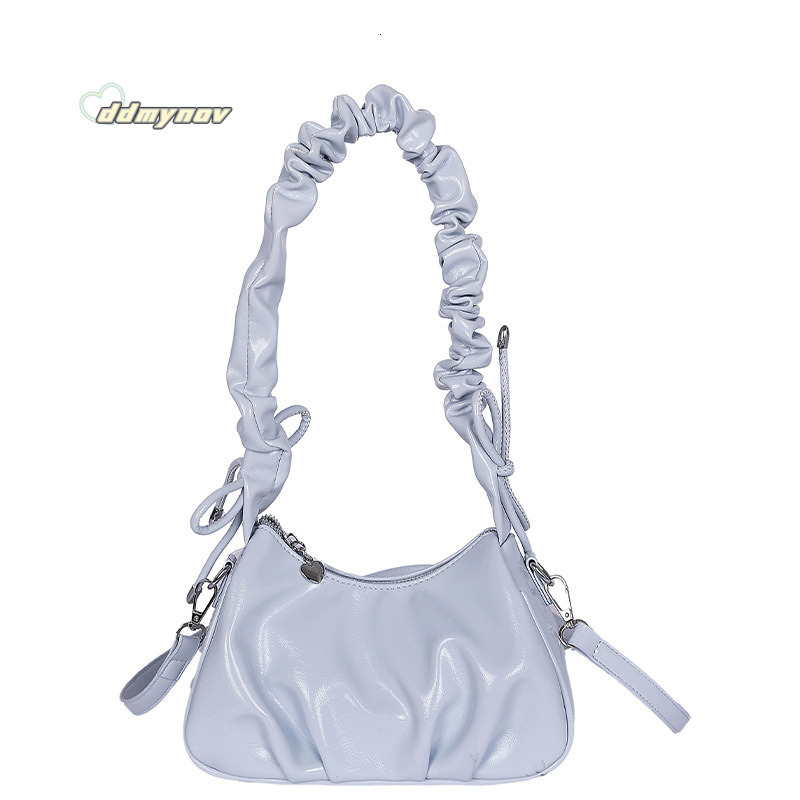 Korean Style Niche Design Pleated Handbag Underarm for Women 2025 Summer New Single Shoulder Crossbody Dumpling Bag ddmynov ddmynov