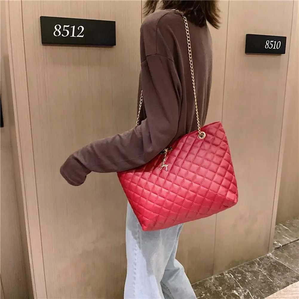 PU Leather Fashion Women Shoulder Bags Casual Large Capacity Chain Top-handle Bags Female Solid Color Crossbody Bags Handbags XJ2520616