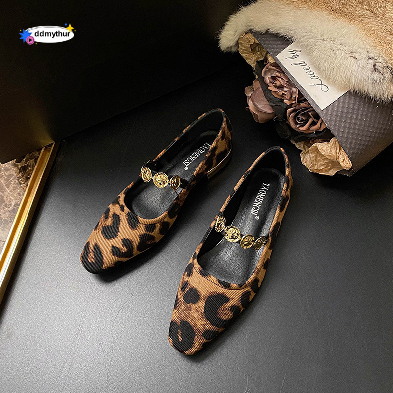6328 Su Yinyin Same Style Jiangnan Girl ~ Square Toe Small Coin Flat Mary Jane Women Duobao Shoes Commuting ddmythur