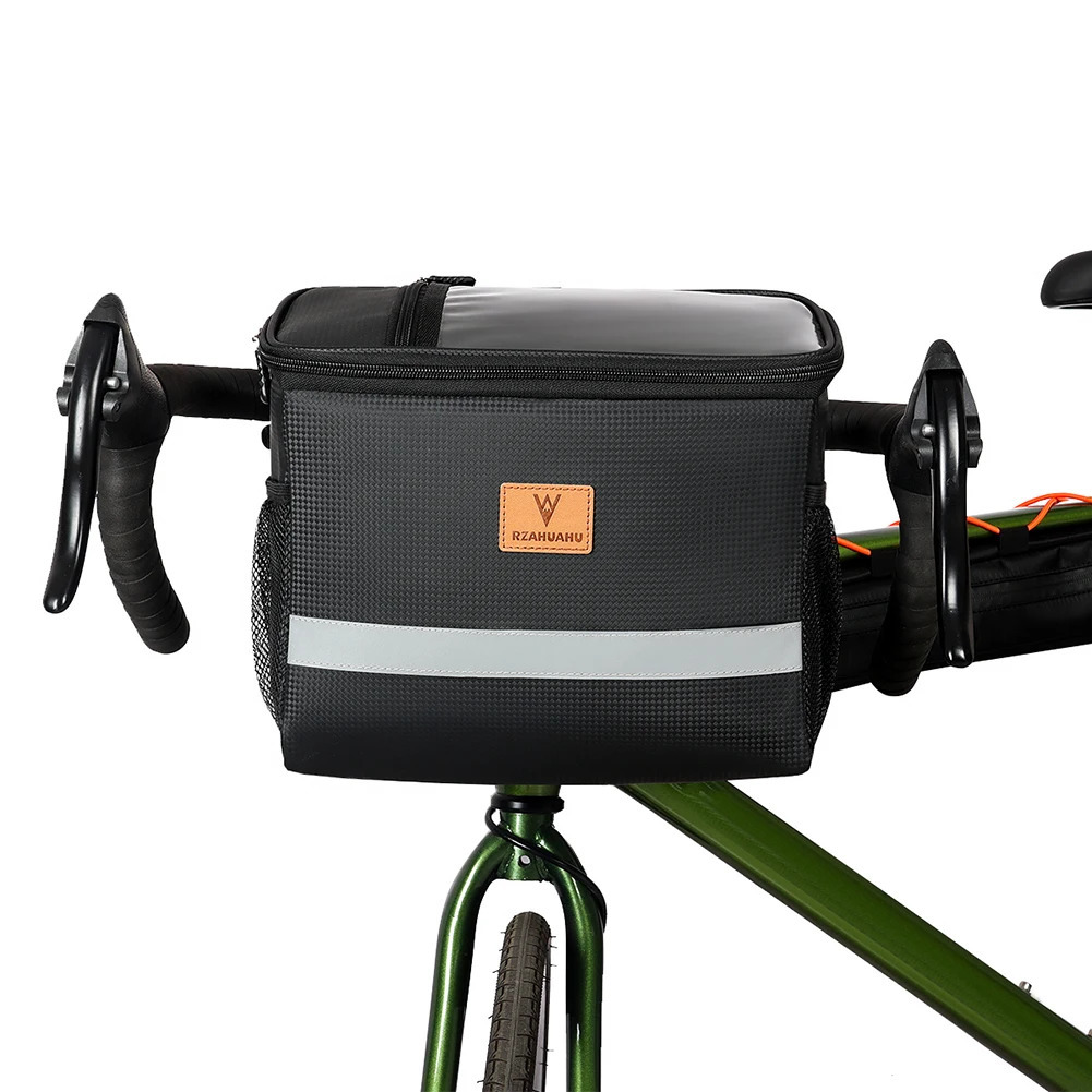 8L Phone Handlebar Bag Large Capacity Touch Screen Outdoor Cycling Pouch Waterproof with Reflective Strip Cycling Accessories 250610