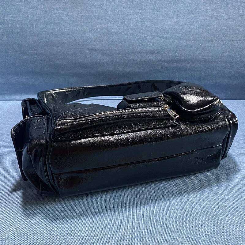 Women's Bags Designer Moto & Biker Bags For Women Designer Handbag Purses New In PU Vintage Oil Wax Leather Multiple Pockets Rock Shoulder