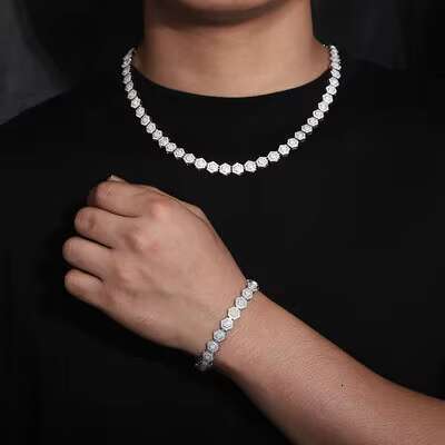 Iced Out D VVS1 Moissanite Necklace for Women Custom S925 Sterling Silver Bracelets Chains Mens Hip Hop Jewelry Gifts GRA