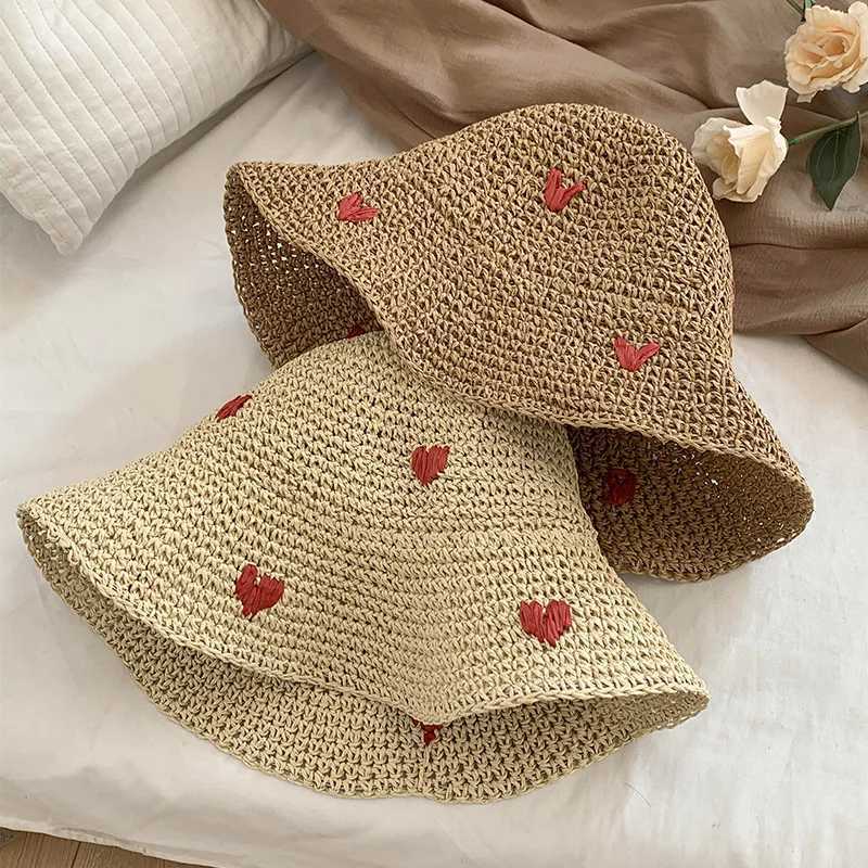 New Arrival New Summer Straw Hat Women Breathable Sun Shading Straw Hat Seaside Vacation Foldable Sun Protection Fisherman Hat U250616