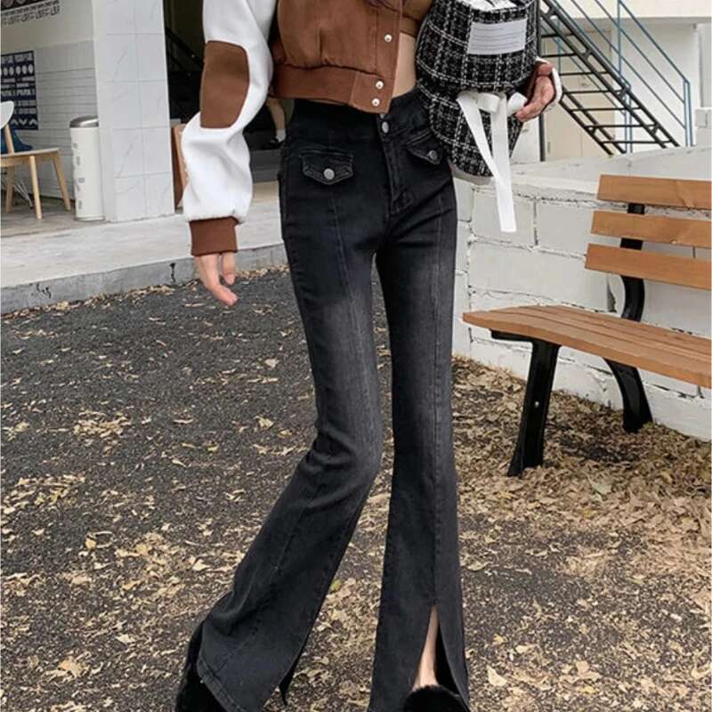 Woman Jeans Slim Fit High Waist Denim Pants for Women on Sale Unique Chic and Elegant Cheap Emo Retro Fashion Casual Trousers