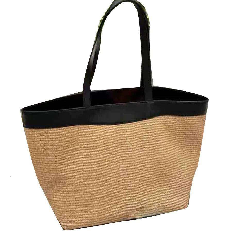 Straw Woven Patchwork Handbags Women Summer Bali Large Capacity Weaving Tote Bag Vacation Casual Simple Single-Shoulder Bags Sac
