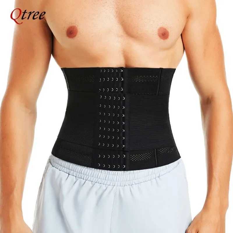 Qtree Neoprene Waist Trainer Belt Compression Body Shaper Men Slim Belts Slimming Weight Loss Belly Trimmer Sauna Sweat Corset W250616