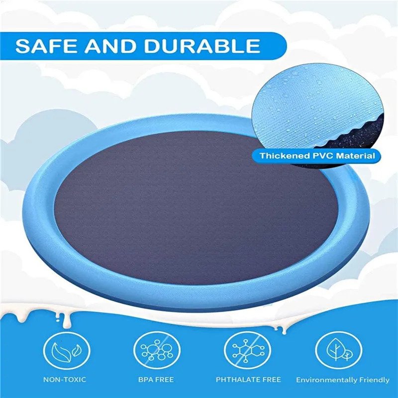 Refreshing Dog Sprinkler Pad Summer Play Cooling Mat Swimming Pool Outdoor Interactive Fountain Splash Sprinkler Pad for Dog Toy 250614