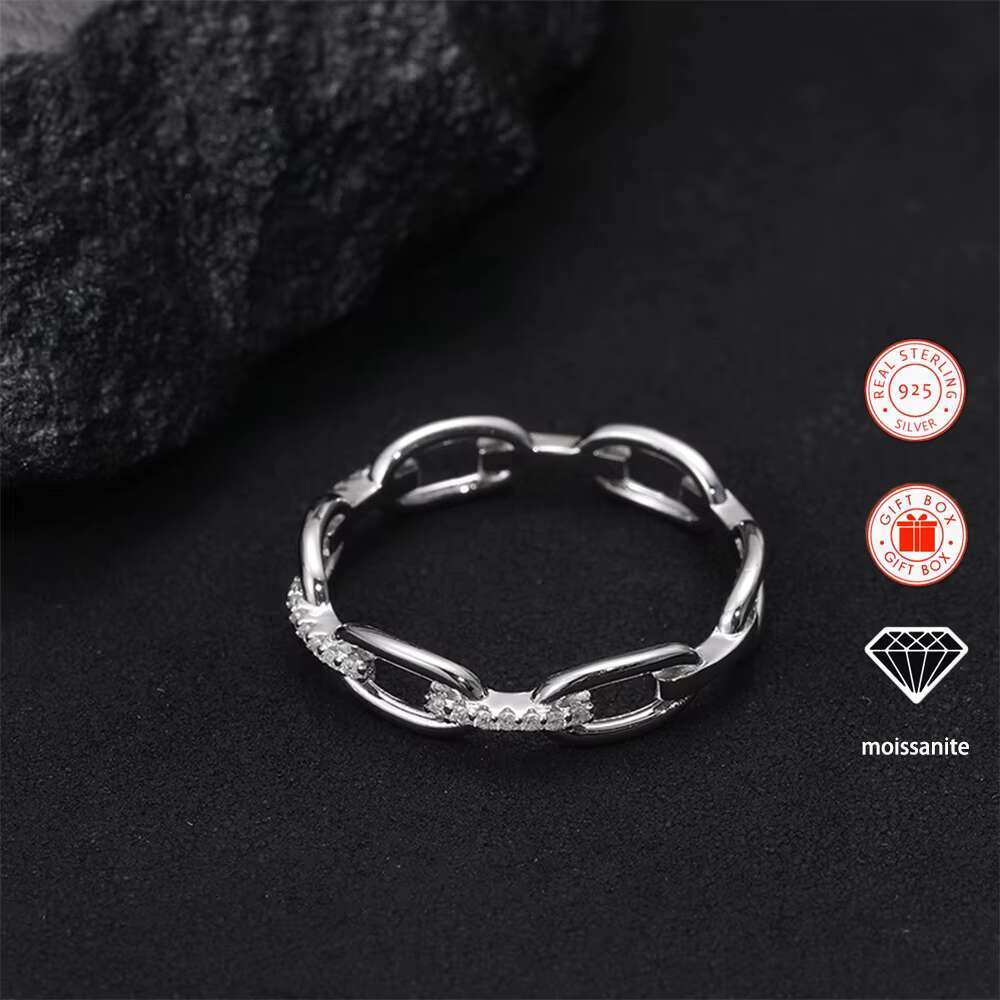 1pc Stylish Luxurious Iced Out Moissanite Ring Hip Hop Style Ring