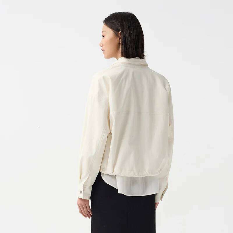 Semir Outerwear Women Stand-Up Collar Drop-Shoulder Loose Trendy Spring 2024 New Letter-Printed Jacket