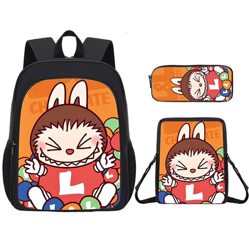 New Labubu Cartoon for Students, Cute Children's Double Shoulder Bag, Large Capacity Backpack
