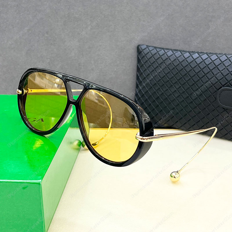 Sunglasses for women men fashion saccoche quality plated metal Bending temples BV1273 oversized glasses outdoor sports protection classic style with box