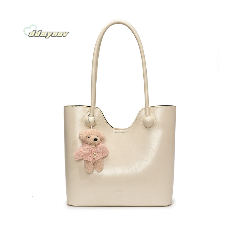 2025 Spring Summer New Fashionable Girls' Handbag Stylish Simple Solid Color Shoulder Women's Large Capacity Tote Bag ddmynov