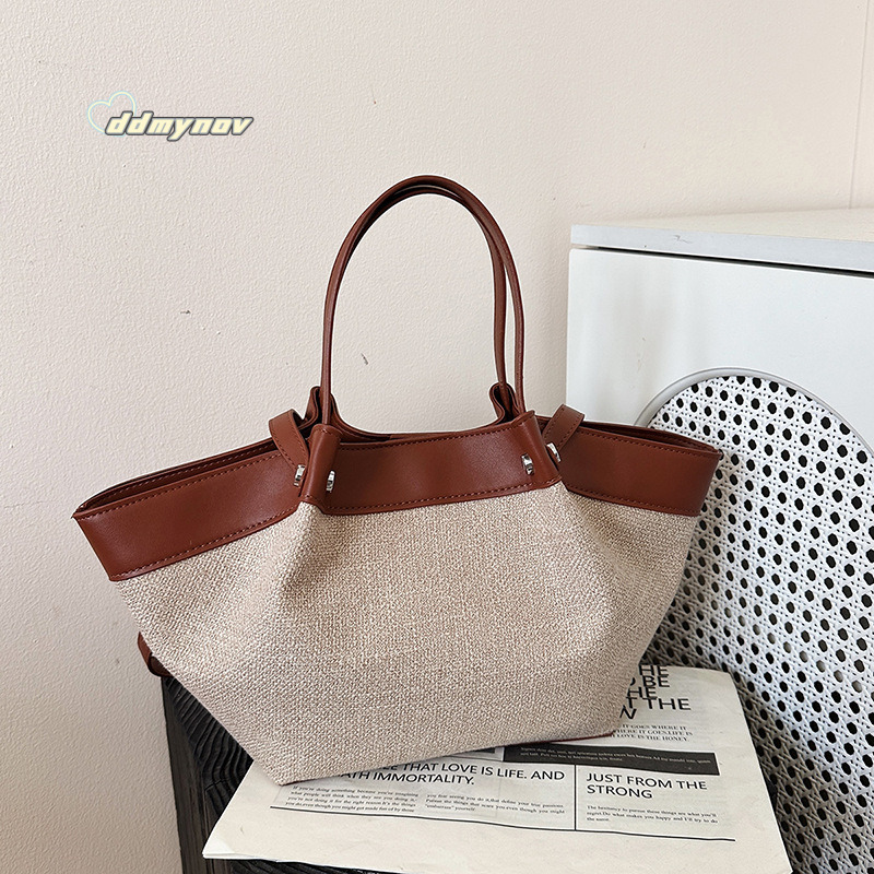 New Canvas Patchwork Tote for Women, Shoulder Handbag, Commuter Large Capacity Bag, Versatile Crossbody Bag ddmynov ddmynov ddmynov