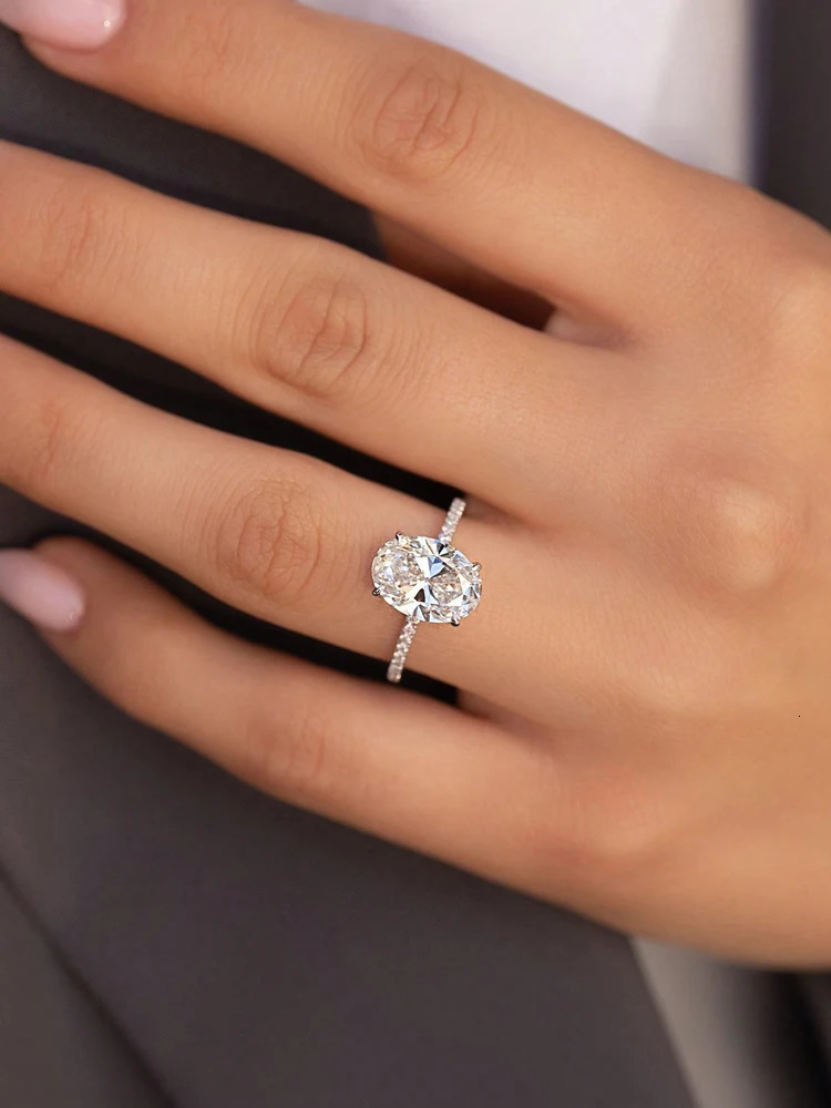 925 Sterling Silver Zirconia Gorgeous Shiny 1-5CT Oval Stone Ring For Women Engagement Wedding High Quality Fine Jewelry 250610