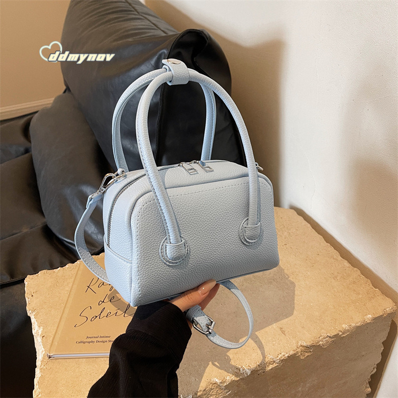 Niche Design Korean Style Lychee Pattern Handbag for Women 2025 Spring New Fashion Versatile Shoulder Crossbody Bag ddmynov