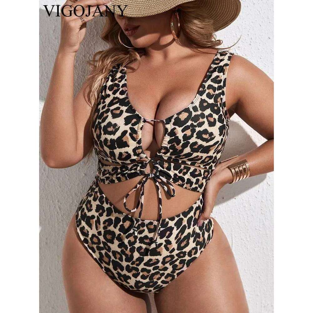 VigoJany 2025 Sexy Push UP Plus Size Swimwear Women Strapped Hollow Large One Piece Swimsuit Backless Beach Big Bathing Suit
