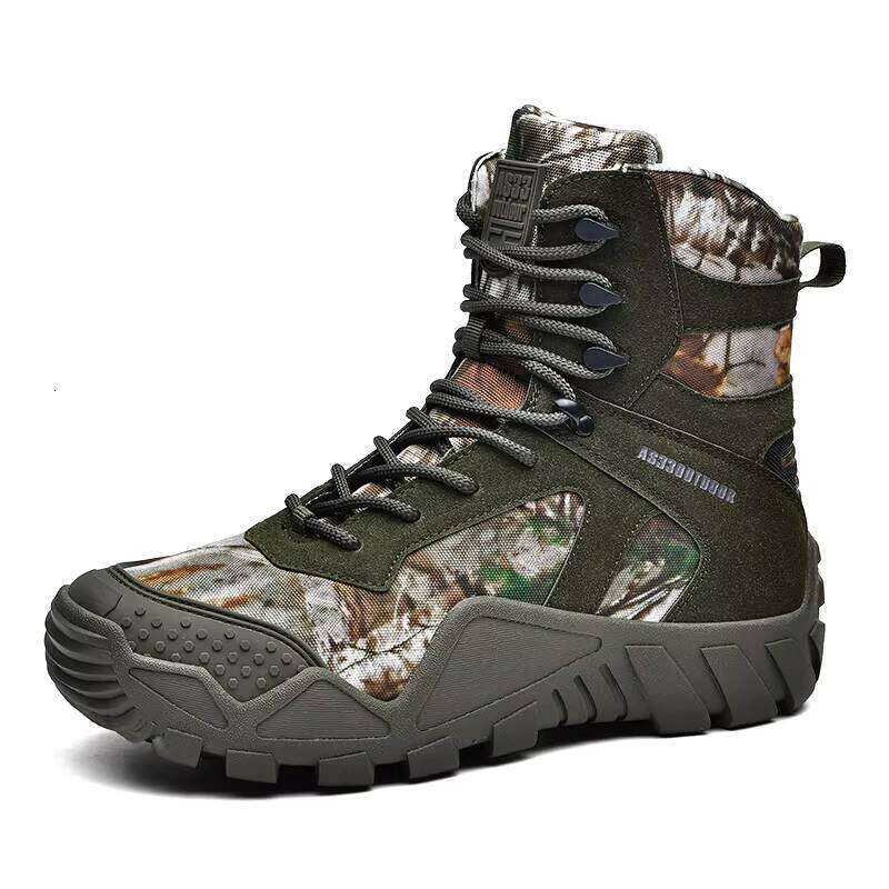 Factory Wholesale High-top Hiking Shoes Men's Non-slip Wear-resistant Waterproof Outdoor Climbing Boots