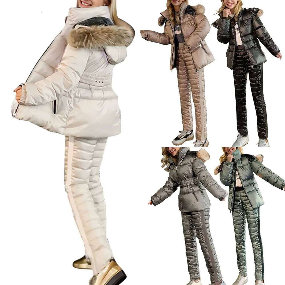 Women's Autumn Winter Solid Color Ski Wear Outdoor Fashion Sports Hooded Slim Warm And Cold Utility Jacket Women Lightweight