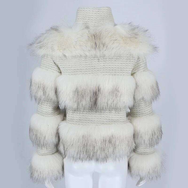 Furyourself 2025 Winter Women Ecofur Faux Woolen Coat Jacket Korean Streetwear Outerwear Thick Warm Artificial Fur