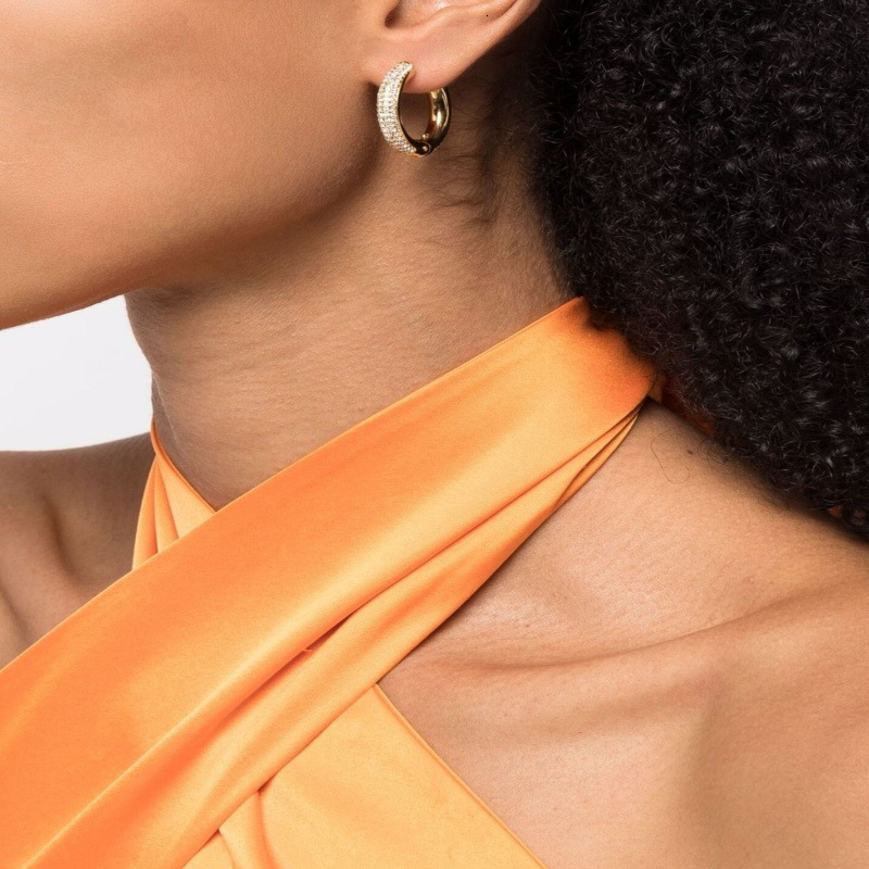 Fashion Light Style Simple Elegant Dia-Studded Earrings for Women Versatile High-End Titanium Steel Non-Fading Jewelry