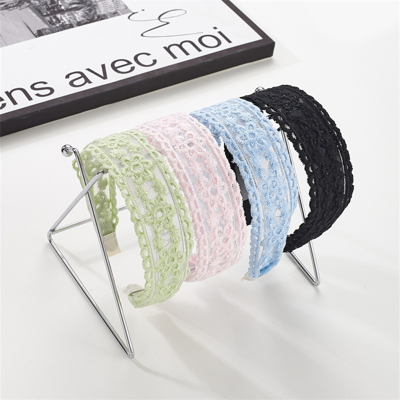 Sweet floral headband female wide lace flower hair band headdress sweet Mori women's system pressed hair wider hair band headwear