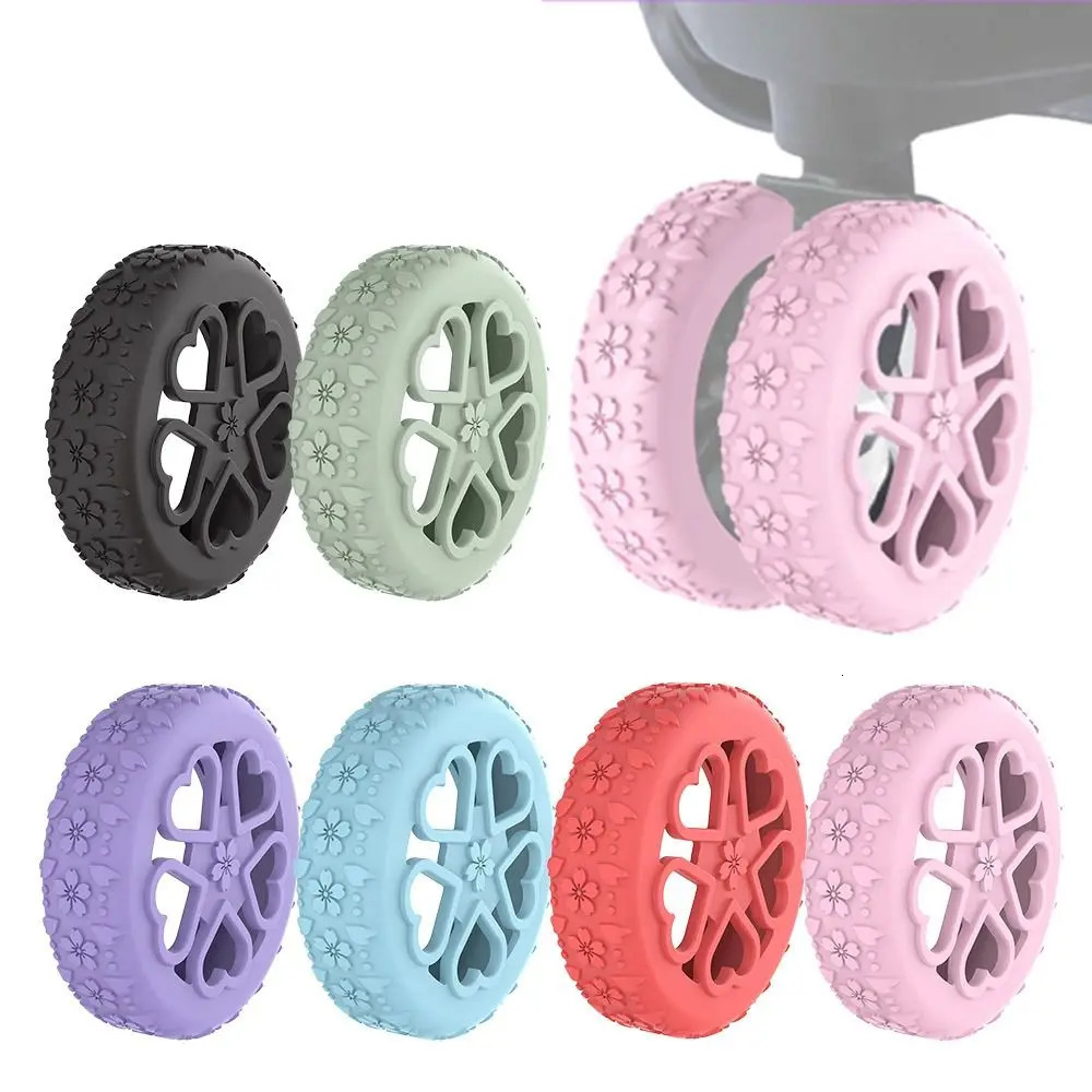 8Pcs Luggage Wheels Protector Rings Silicone Accessories Cover For Most Reduce Noise Travel Luggage 250616