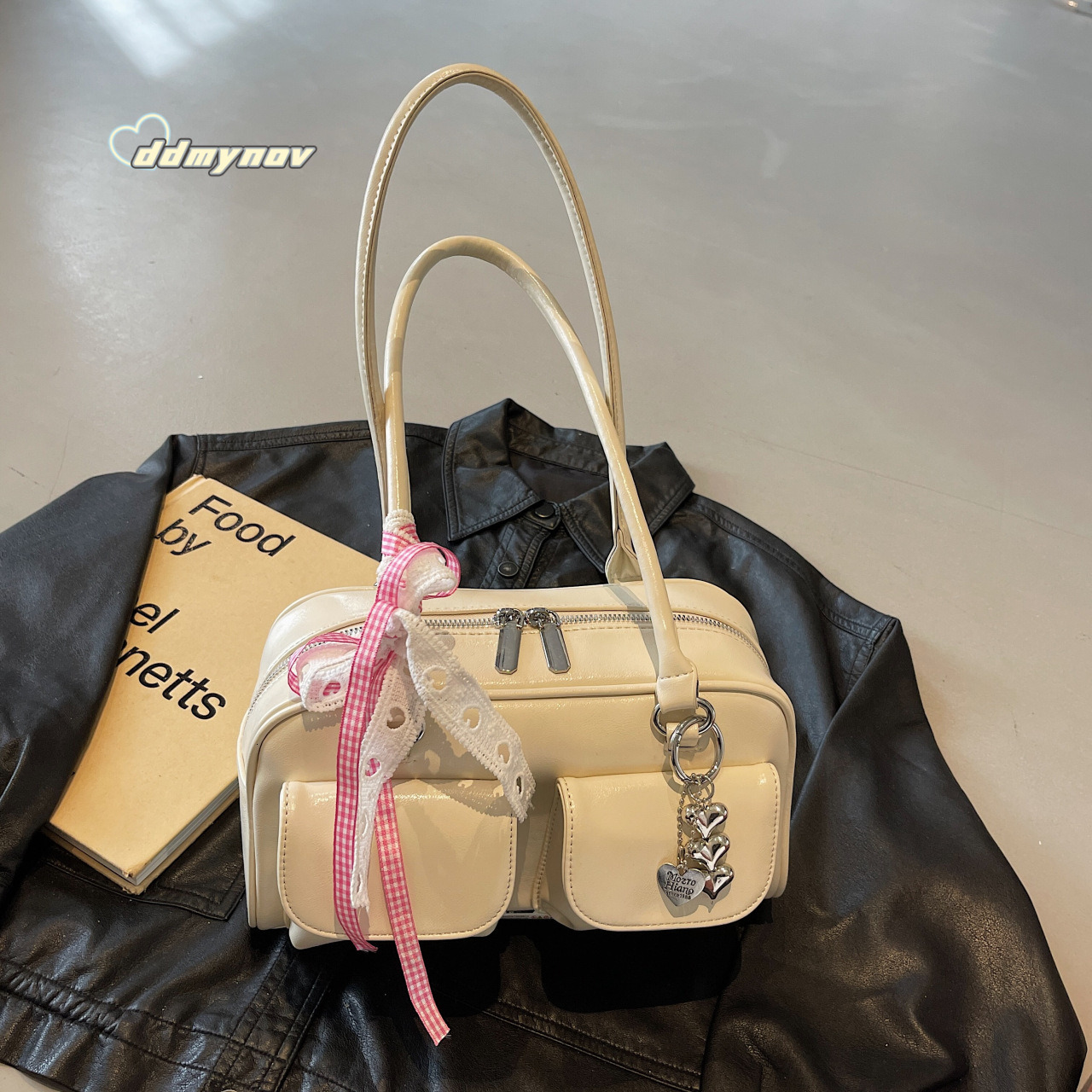 Niche Design Simple Underarm for Women Korean Style Fashionable Versatile Shoulder Bag Textured PU Soft Leather Commuter Handbag ddmynov ddmynov ddmyn