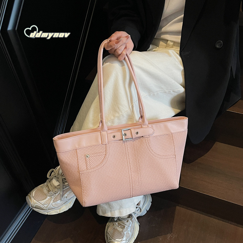 Minimalist Large Capacity Tote for Women 2025 Summer Korean Fashion Stylish Office Commute Shoulder Underarm Bag ddmynov ddmynov