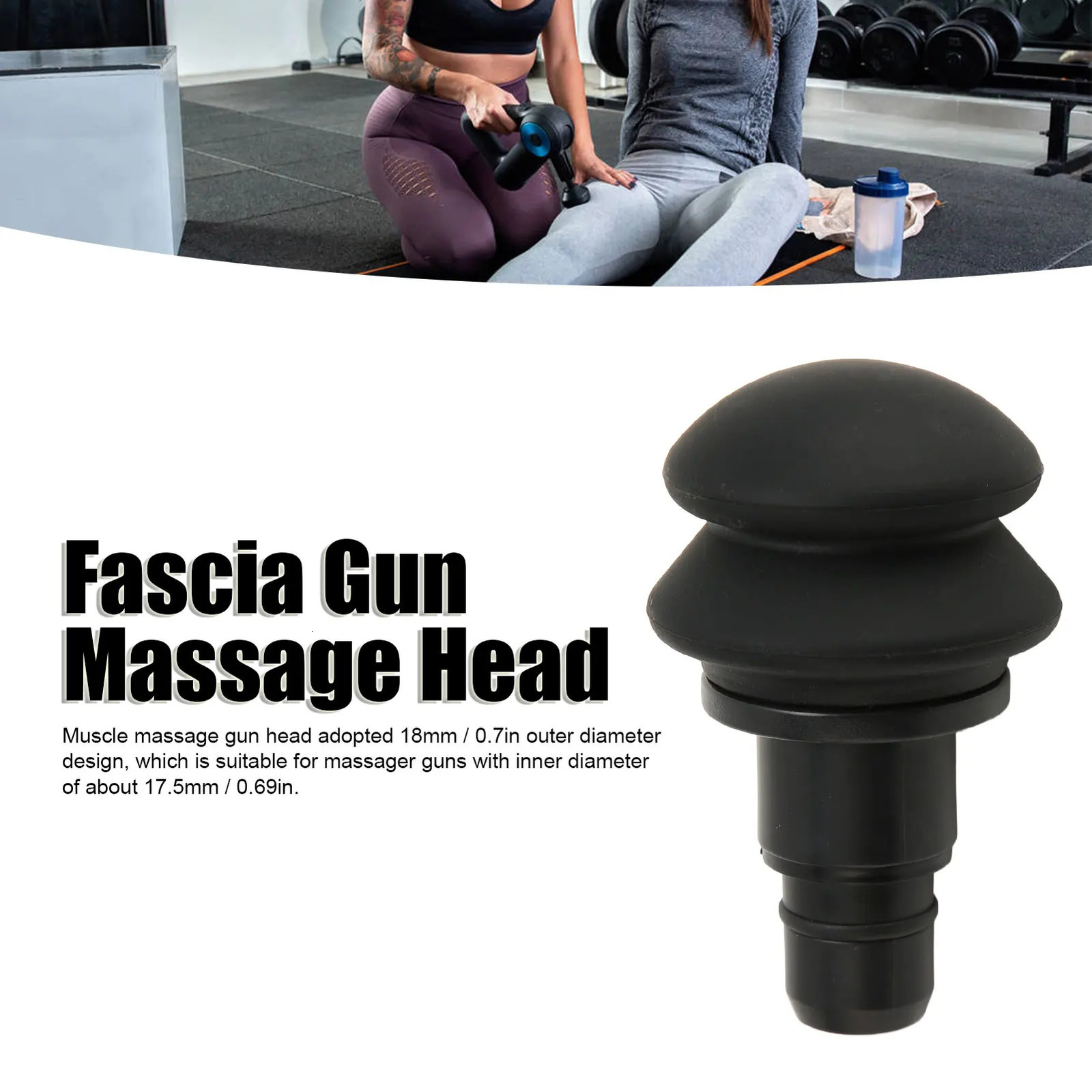 18mm Muscle Massage Gun Head Silicone Gas Cushion Fascia Massager Replacement for Legs 250605