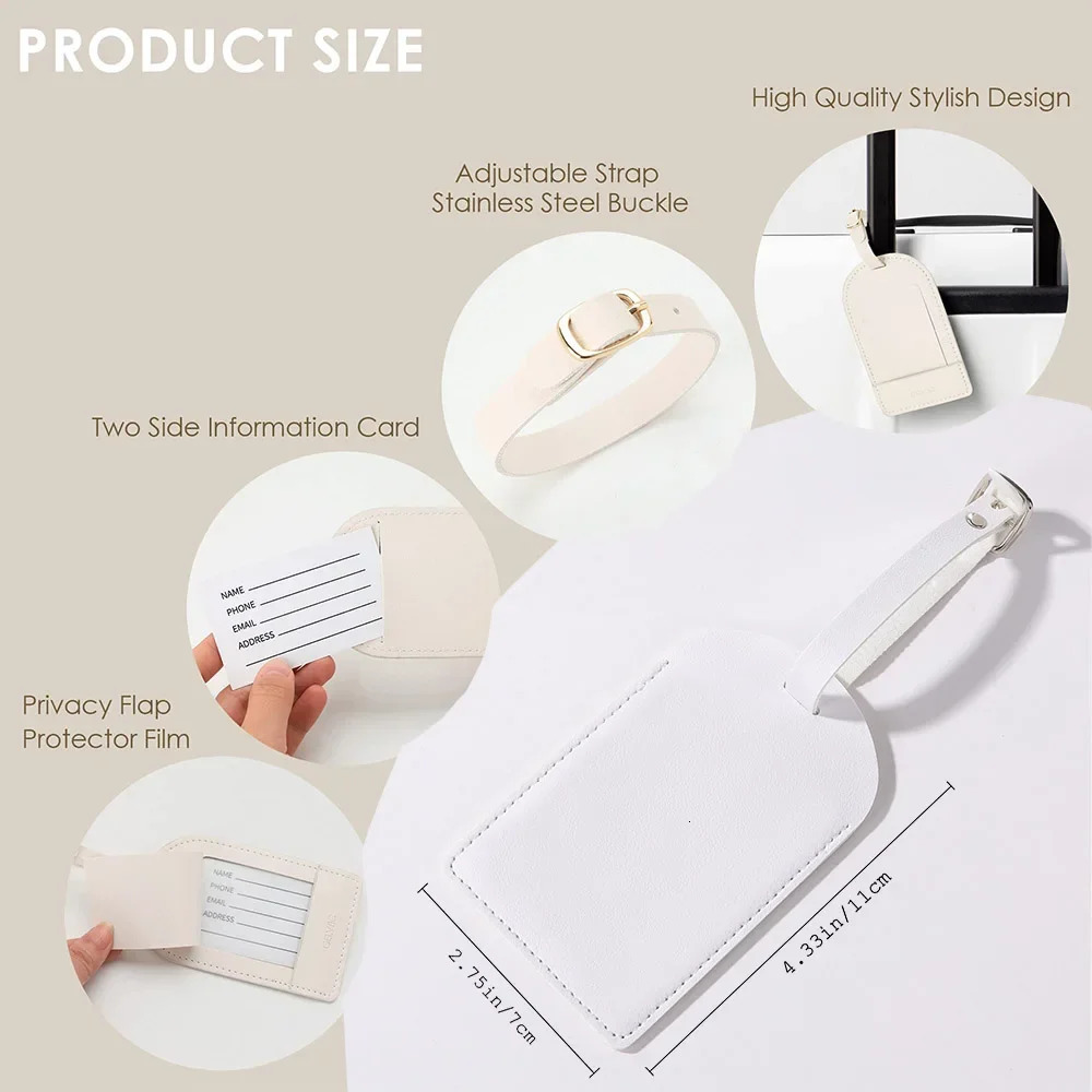 Personalised Shadow Monogram Luggage Tag PU Leather for Suitcase Baggage Handbag Tags Travel Bag Label Gift 250616