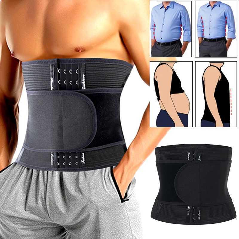 AfruliA Slimming Waist Belt Men Sports Strap Weight Loss Waist Trainer Cincher Fajas Girdles Corset Shapewear Wrap Body Shapers W250616