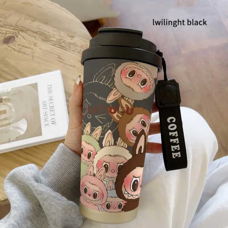 Labubu 530ml Insulated Coffee Cup For Couples Stainless Steel Food Grade Long-Lasting Thermos For Students Cute Takeaway Cup XJ250616