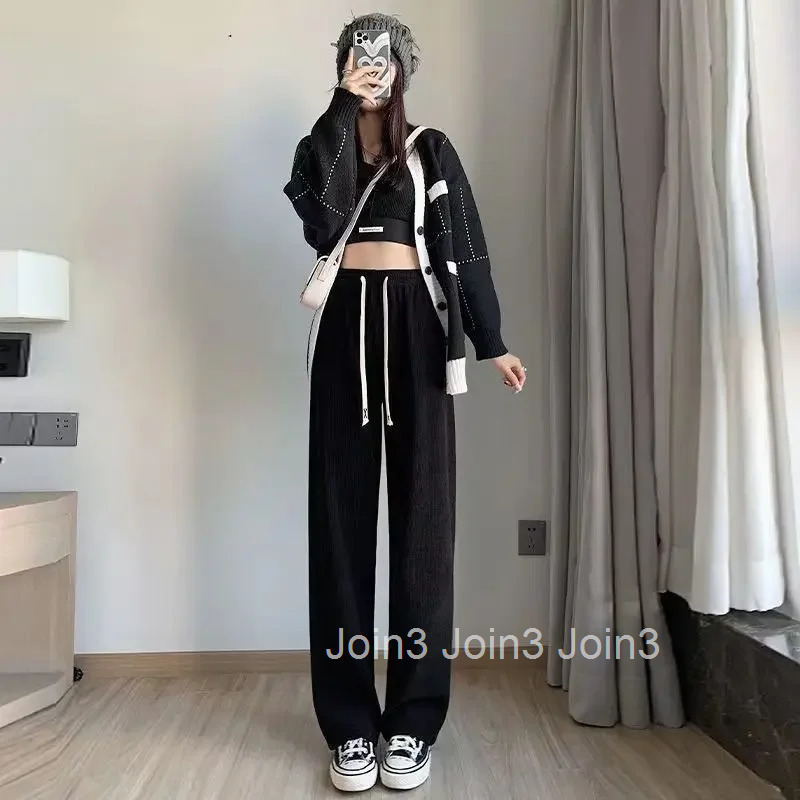 Pants for Women Fluid Woman Trousers High Waist Straight Leg Korean Fashion Trends 2025 Chic and Elegant Casual Cotton Quality G