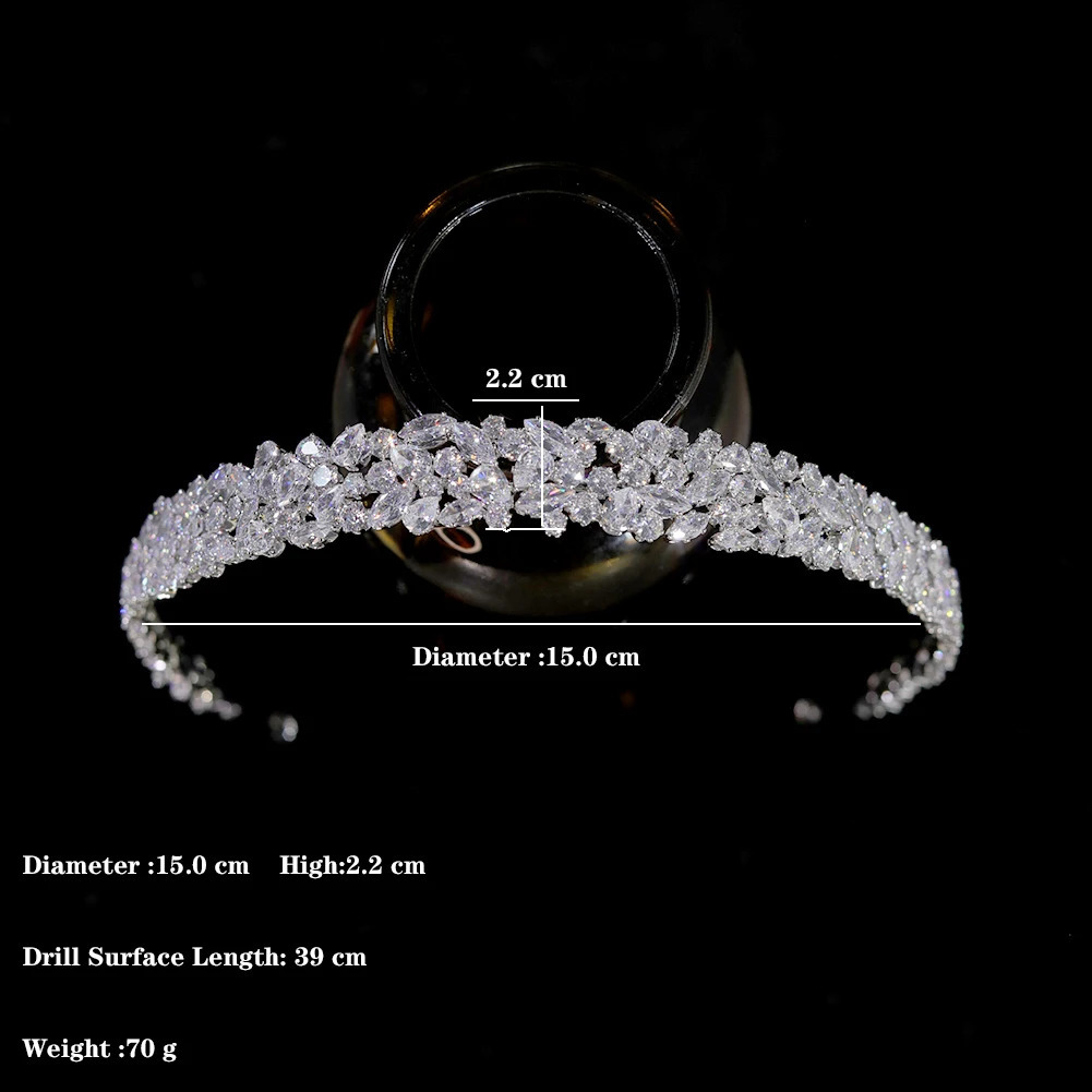 ASNORA CZ Headbands Silver Color Bridal Crowns Elegant Headwear Wedding Hair Accessories Party Jewelry Bridesmaid Gift 250603