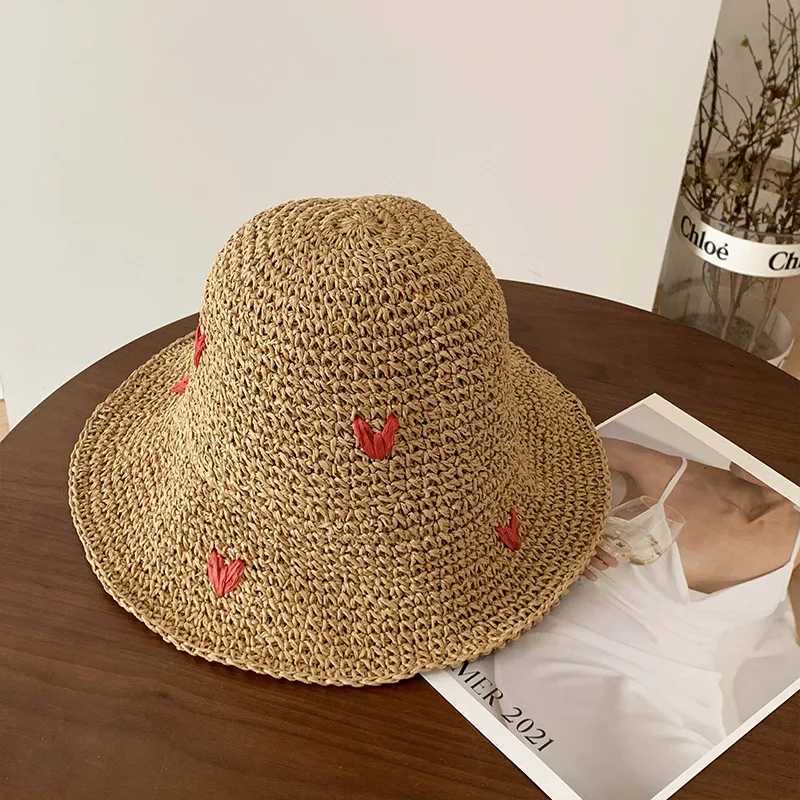 New Arrival New Summer Straw Hat Women Breathable Sun Shading Straw Hat Seaside Vacation Foldable Sun Protection Fisherman Hat U250616
