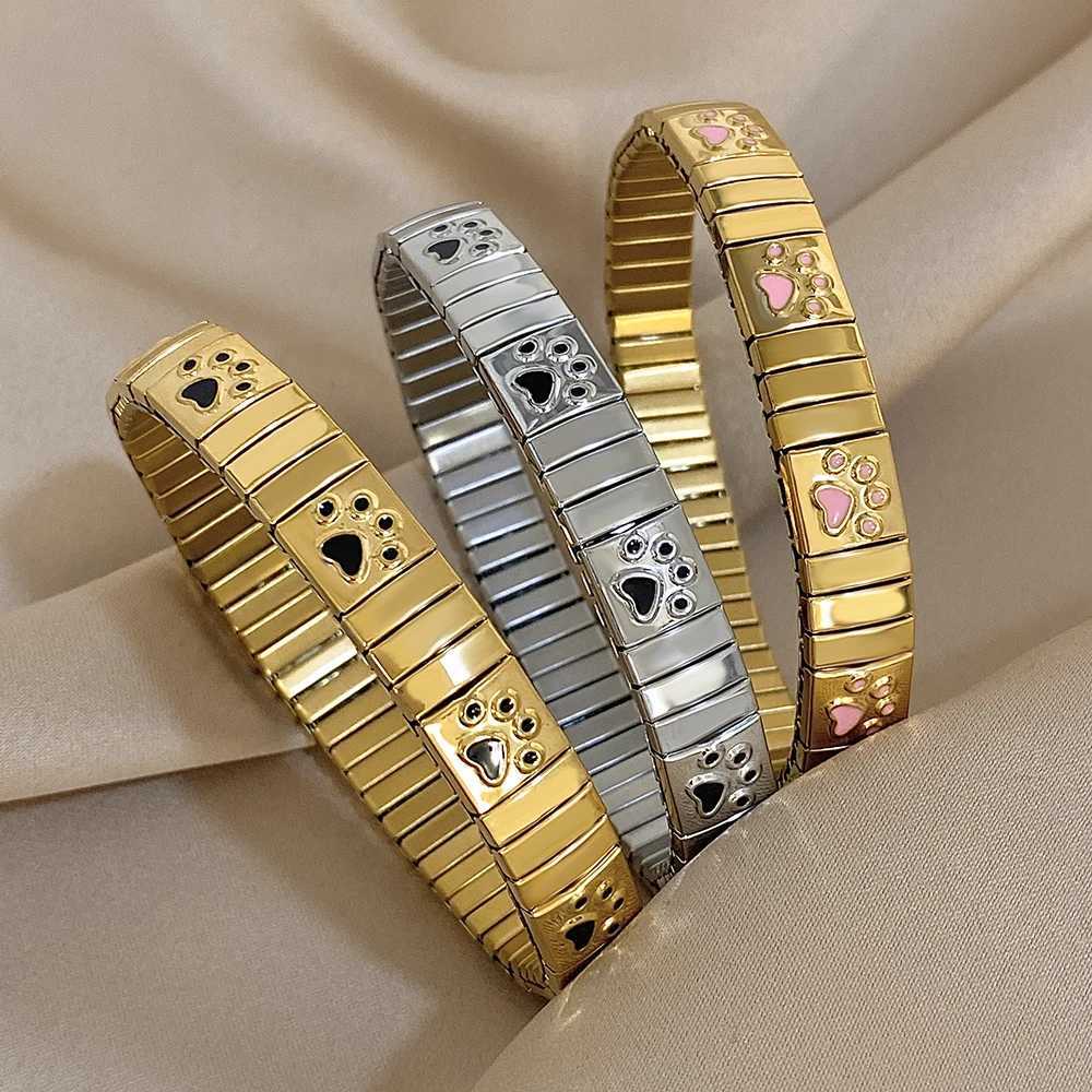 Trendy Stainless Steel Cat Claw Bangle for Women Golden Stackable Basic Charm Chain Waterproof Jewelry Gift Z250616