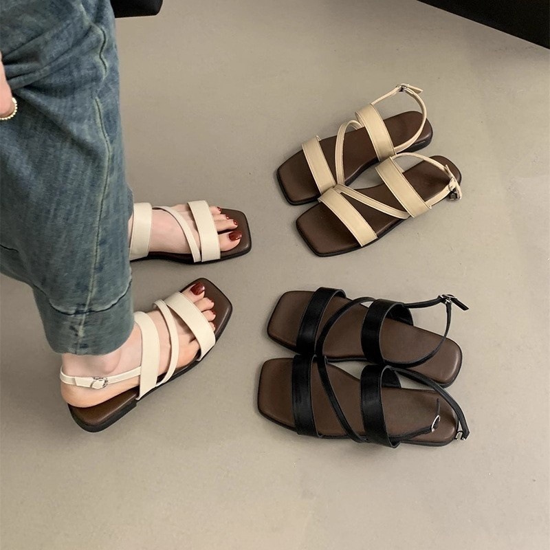 Women's Summer Outdoor Shoes New Korean Retro Fairy Style Women's Sandals Designer Sandals Fashion Women's Slippers