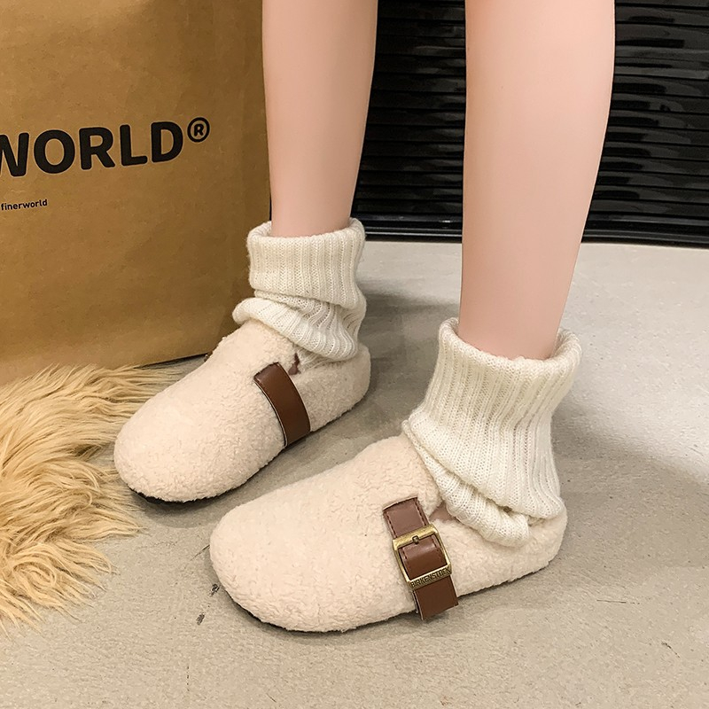 hot free shipping designer slippers for woman winter Indoor outdoor Snow boots keep warm casual white black brown Plush sandals