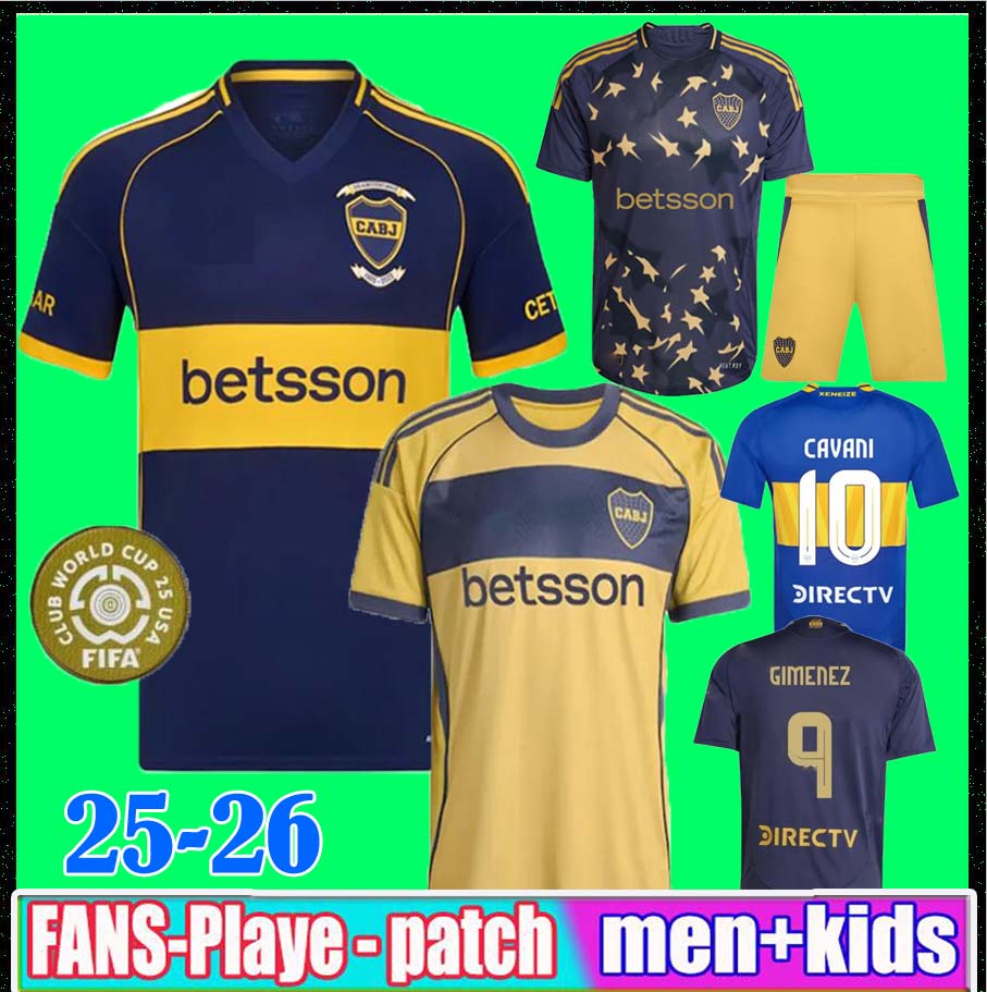 16-4XL 24 25 26 Boca Juniors CAVANI 120th Anniversary soccer jerseys 2025 2026 Special Benedetto VILLA MARADONA SALVIO home away third football shirt Men kids kit